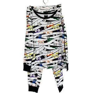 Hyde Eek Pajama Set Women M White Halloween Glow Spooky Goblins Costume Parade